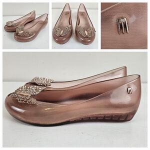 Melissa Cinderella Butterfly Pink Flats disney limited edition clear Sparkle 7